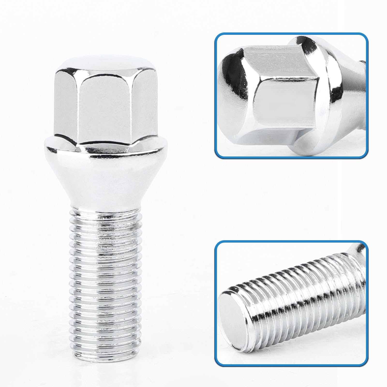 Bulloni per ruota M12 x 1,5 x 28 mm conico SW 17 mm compatibili BMW