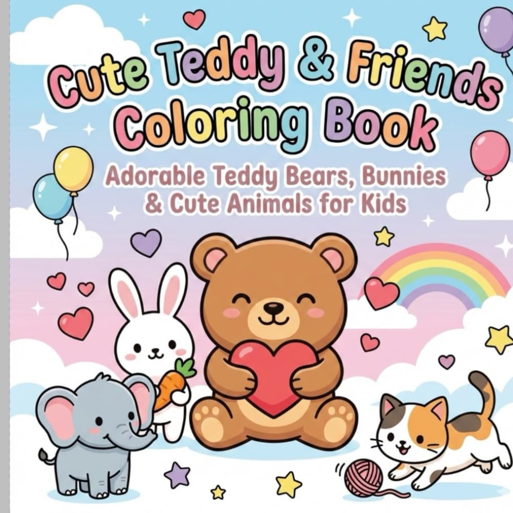 Cute Teddy & Friends Coloring Book