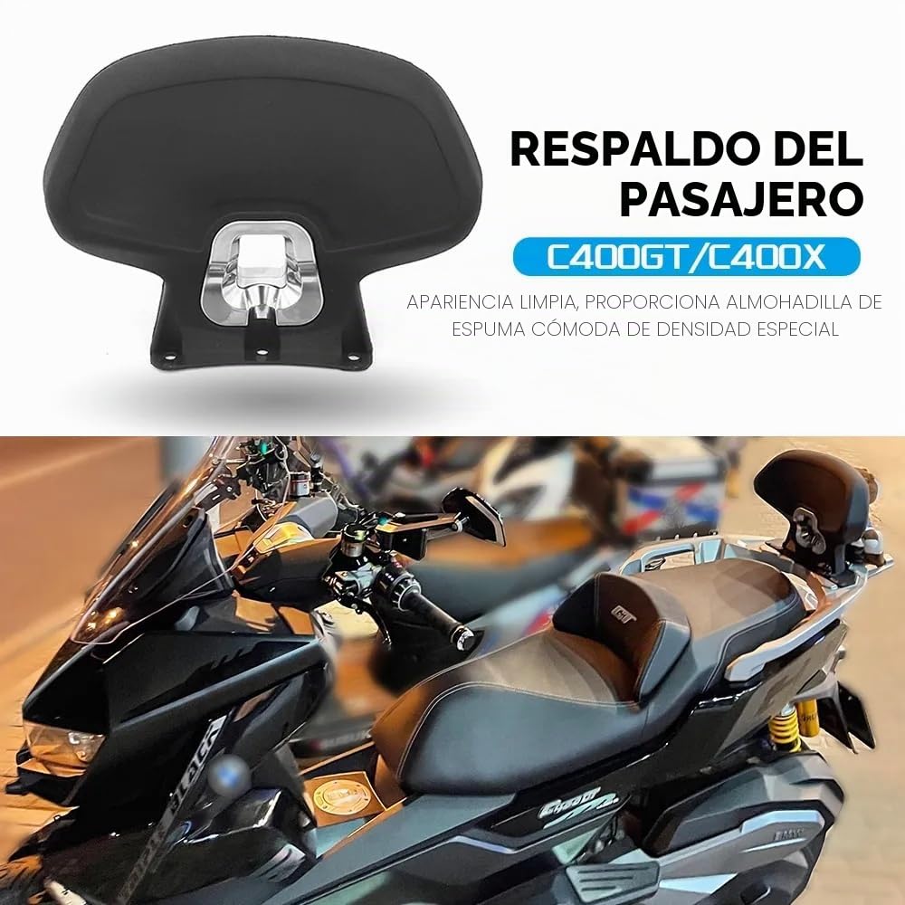 Para BMW c400gt c400x C 400 X/C 400 GT Nuevo moto accesorios negro asiento trasero del pasajero cojín cojín trasero