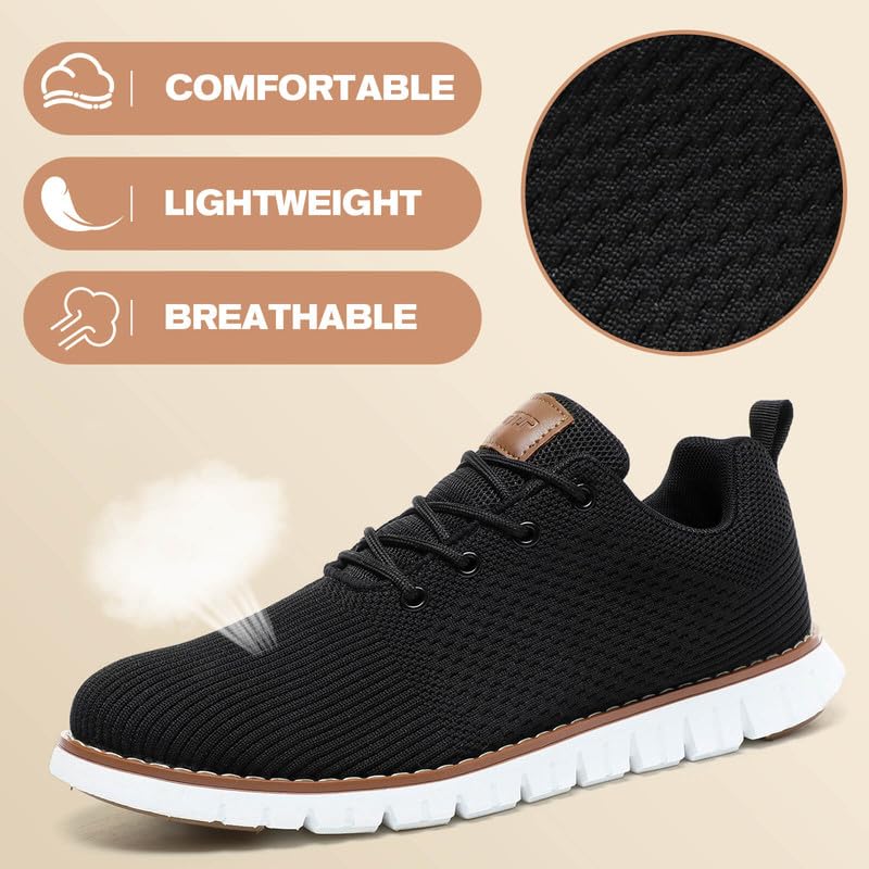 ziitop Men's Running Walking Shoes Fashion Sneakers Mesh Dress Shoes Business Oxfords Shoes Lightweight Casual Breathable Work Formal Shoes - Image 6