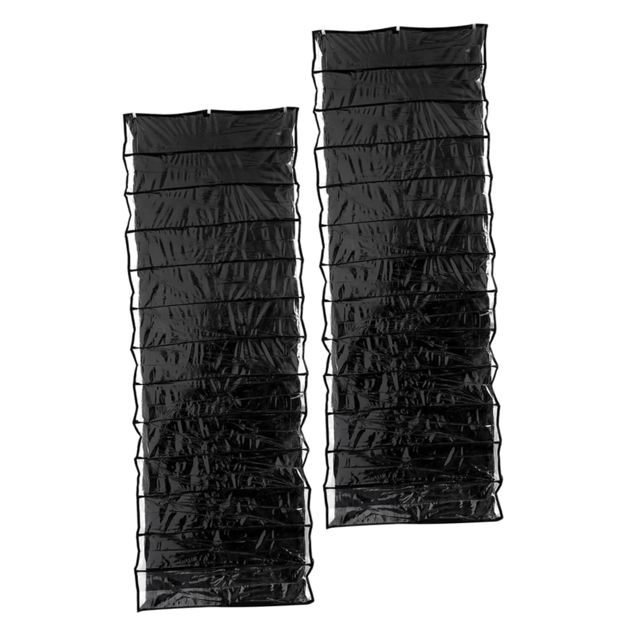 Happyyami 2Pcs Over the Door Shoe Organizer with Space Saving Hanging Storage Rack for Shoes Accessories and More for Closets Dorms and Living Spaces Black