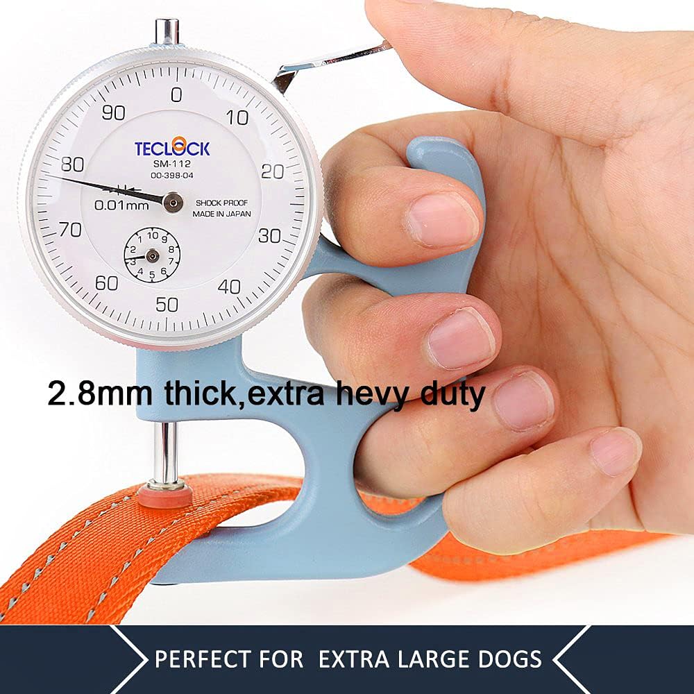 Plutus Pet Dog Leash 6ft Long,Traffic Padded Two Handle,Heavy Duty,Reflective Double Handles Lead for Control Safety Training,Leashes for Large Dogs or Medium Dogs,Dual Handles Leads(Orange) - Image 5