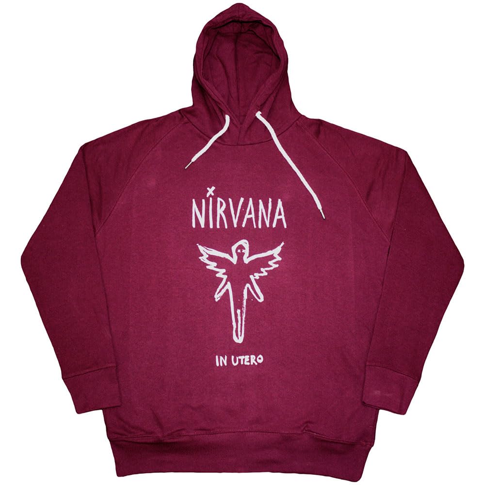 Rock Off officially licensed products Nirvana In Utero Outline Pullover Hoodie L Red