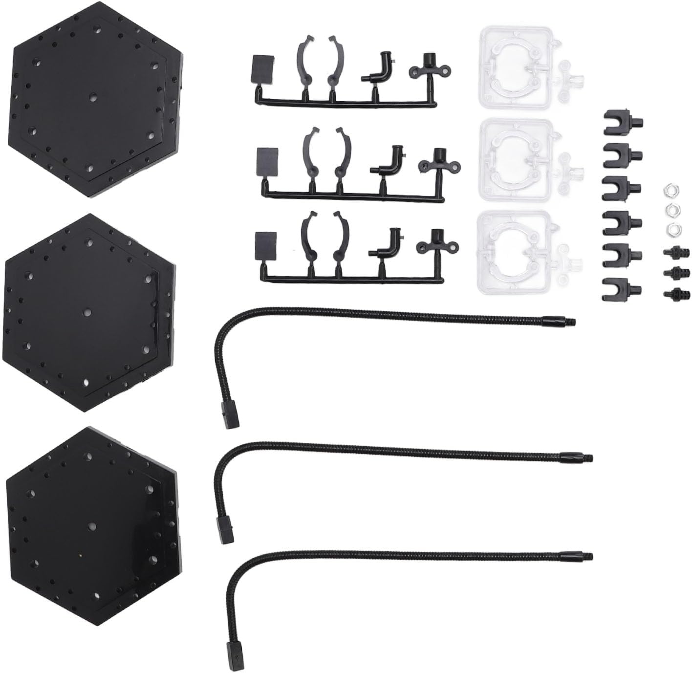 3 Pack Action Figure Stand, ABS Stainless Steel Bendable Doll Figure Support Display Holder Base with Superior Stability for 6 Inch SD BB Dolls Figurines (Black)