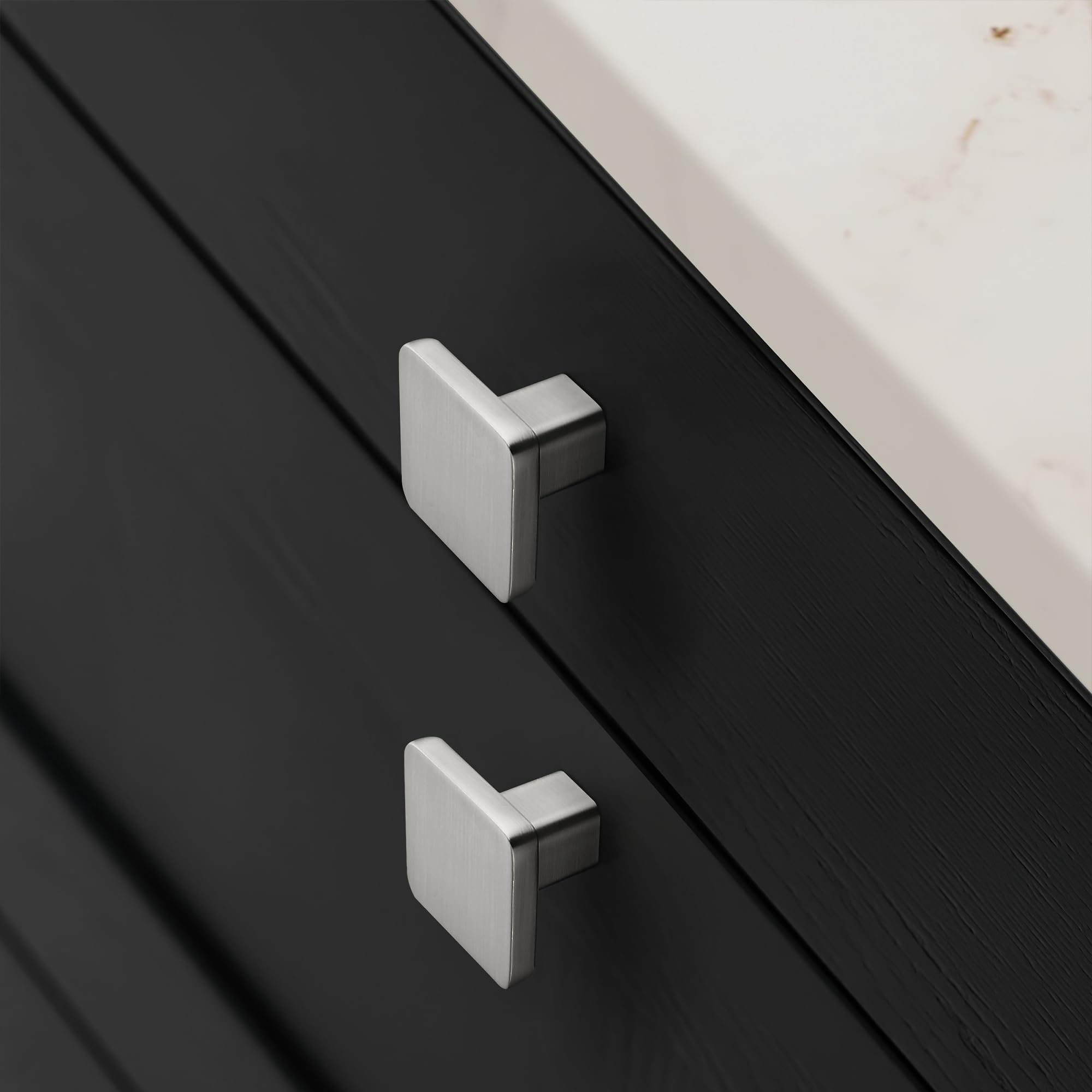 TUNNY Paquete de 10 pomos clásicos para gabinete, níquel mate cepillado, un solo agujero, pomos para muebles de cocina, dormitorio, tocador, muebles, tiradores de gabinete