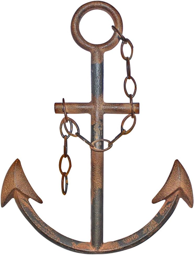 WALL CHARMERS 16" Cast Iron Metal Anchor Wall Decor (Rustic)