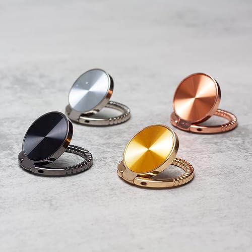 Miniatura 7 de 2 paquetes Soporte de anillo para teléfono celular con texturas de CD destacadas rotación de 360 grados soporte de anillo de dedo con agarre de