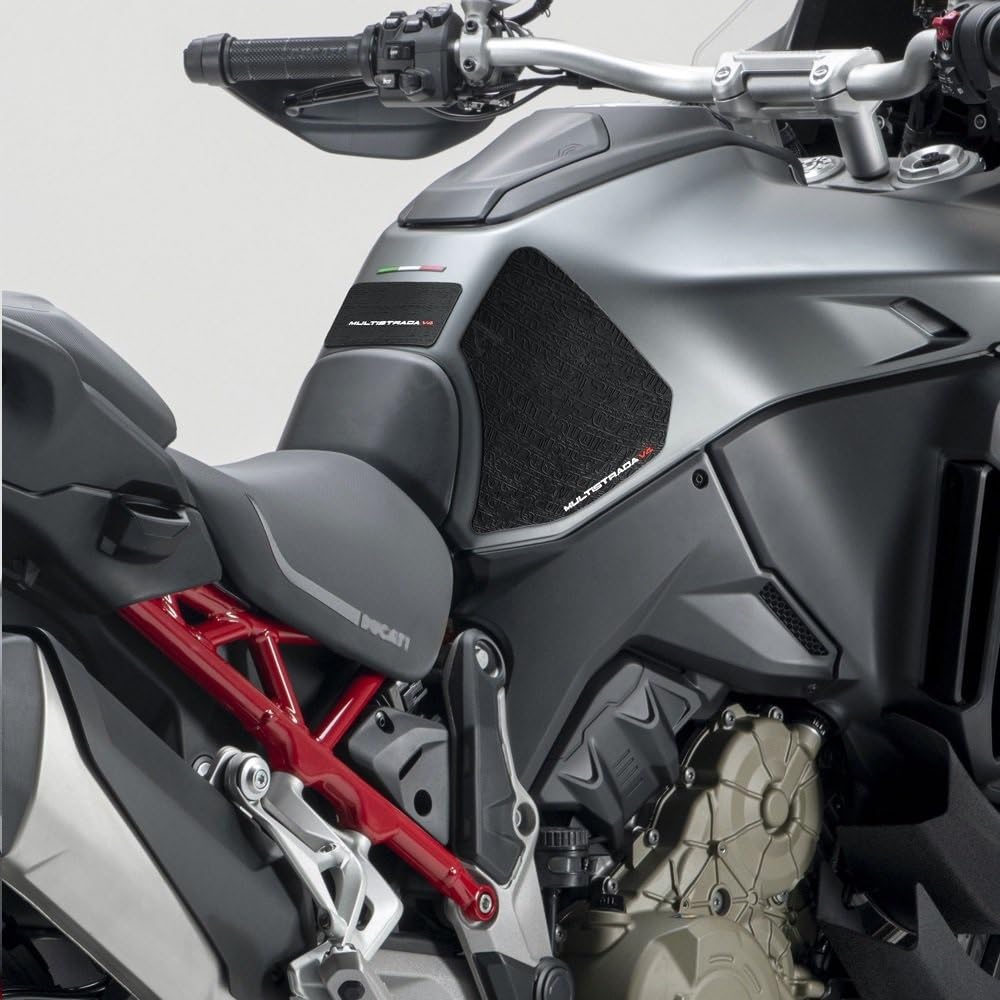 Genouillière Moto Autocollants Réservoir Moto TOTMOX - Genouillères Caoutchouc Noir - Pour Ducati Panigale V4 2018-2021 Accessoire Moto Antidérapant