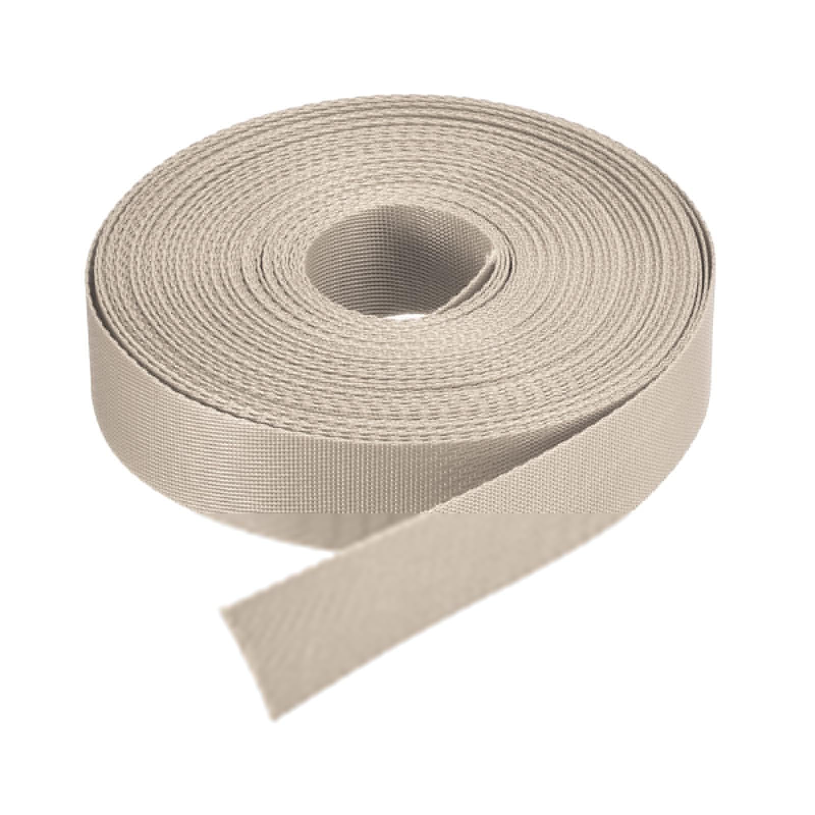 MACHSWON Nylon Webbing Strap 1 inch Light Khaki Flat Nylon Webbing Straps 2.5cm 15 Yards Durable Strapping for Backpack,Cargo Strap,Luggage-rack,Pet Collars,Crafts