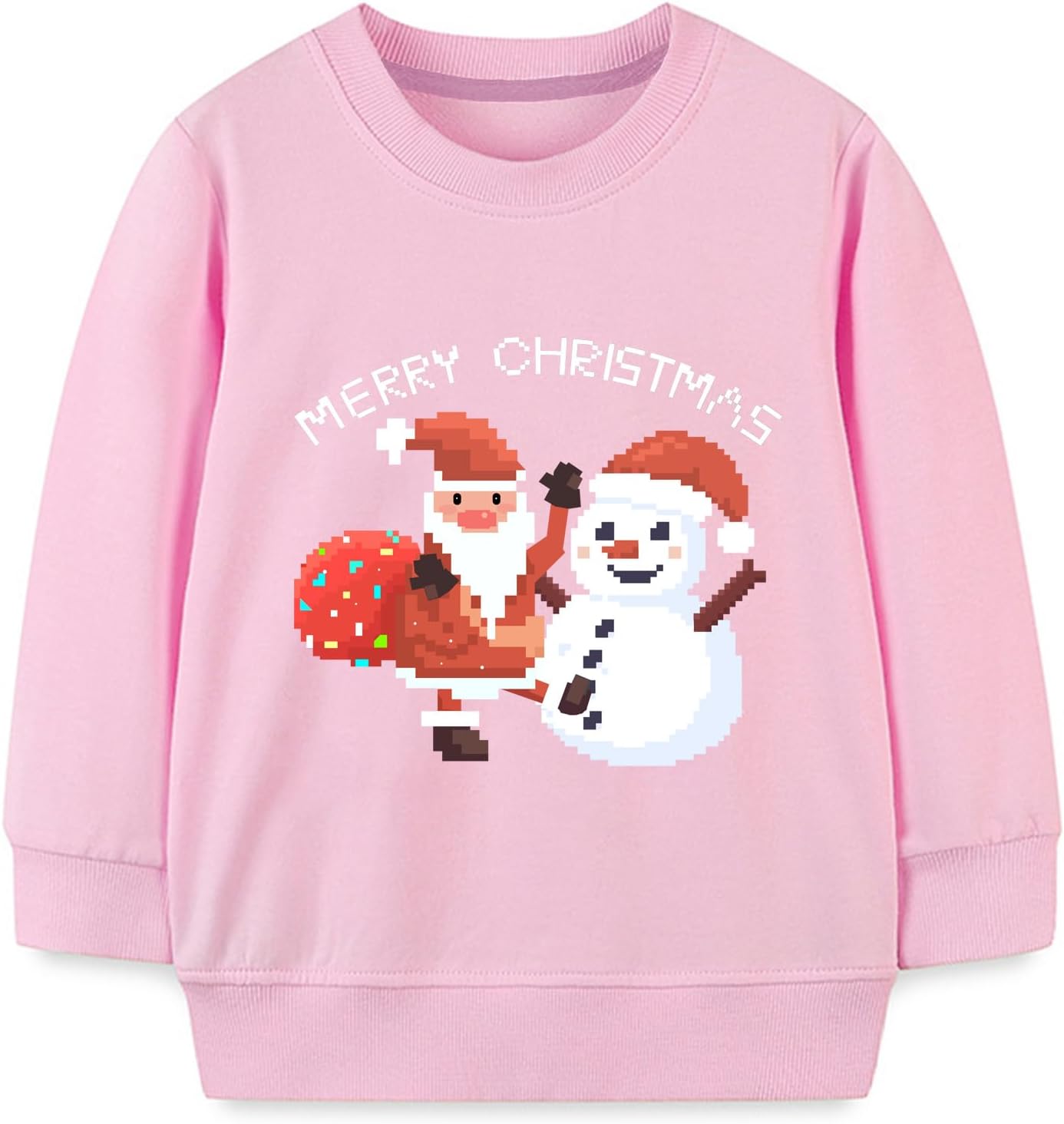 Toddler Boys Girls Christmas Sweatshirts Kid Xmas Reindeer Elk Santa Dino Long Sleeve Tops Clothes 2-7 Years