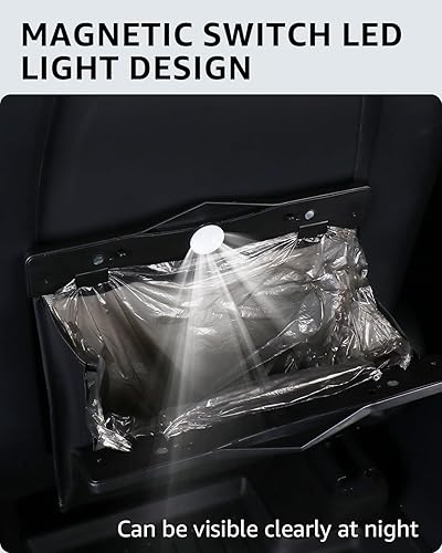 Miniatura 4 de Motrobe Tesla Model 3 - Bolsa de basura con hebilla magnética para colgar, impermeable con luz LED 2016-2022