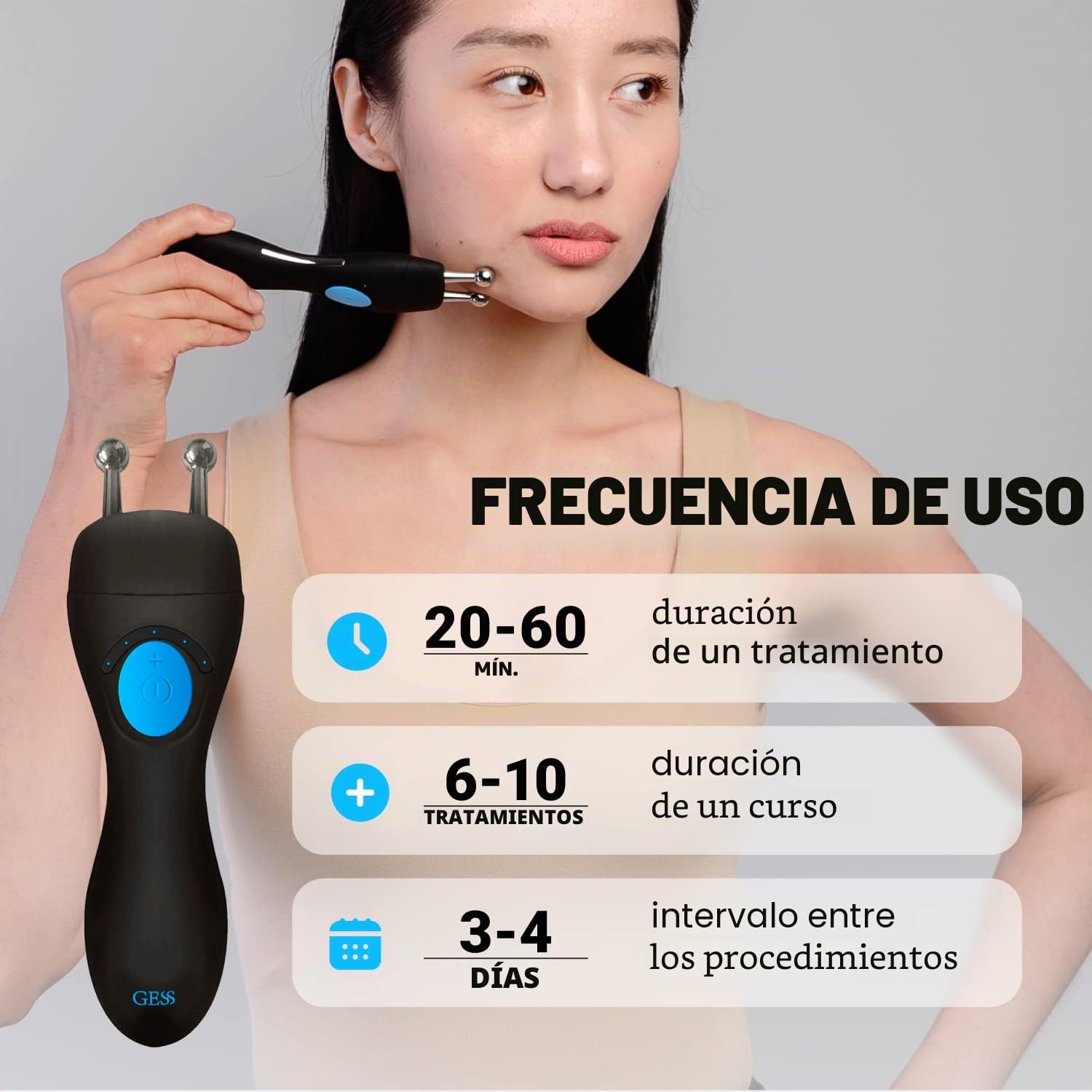 Dispositivo GESS MT para terapia de microcorriente, masaje de rodillos, eliminación de arrugas antienvejecimiento, tonal para la piel, cuidado, levantamiento facial