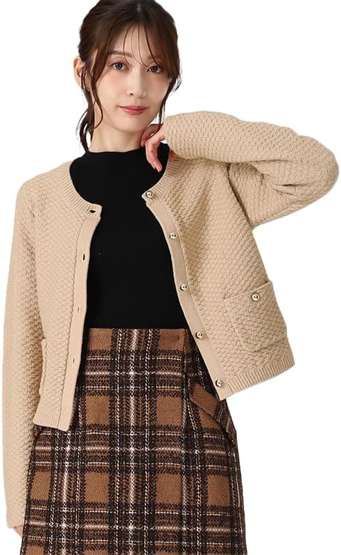 百田夏菜子コラボ ニットカーディガン レッド ungrid×mina SPECIAL