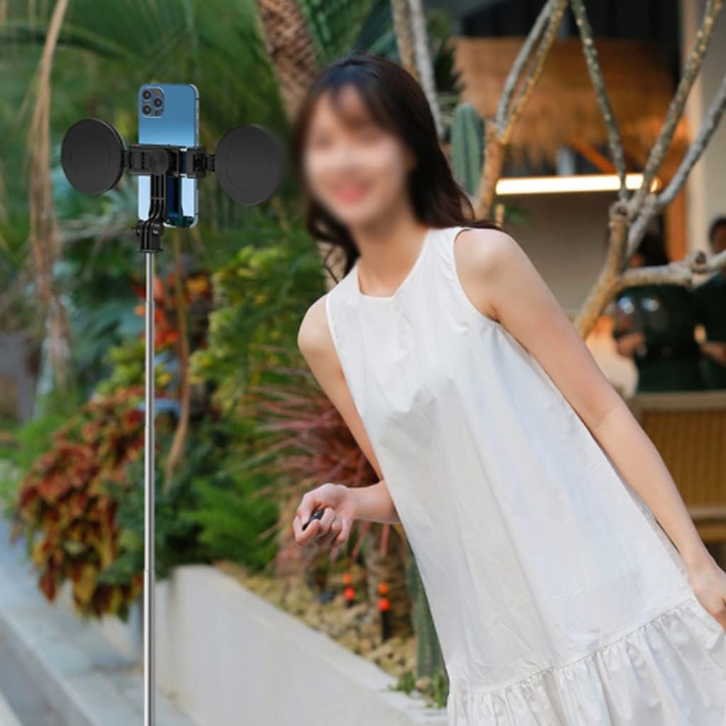 Cell Phone Stand Extended Selfie Stick Floor Tripod Live Remote Control Lights(OneColor)