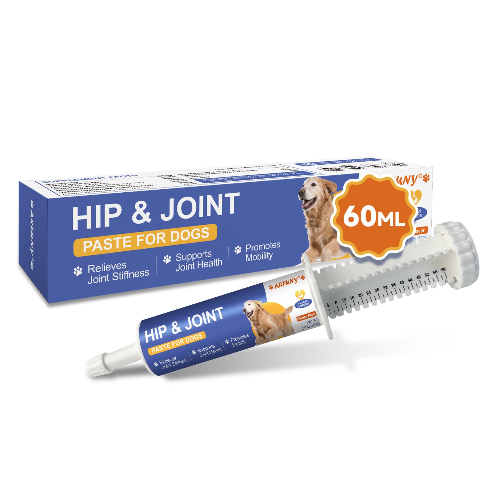 Joint Supplements for Dogs - Dog Joint Supplements for senior dogs with Glucosamine, Chondroitin, MSM - Soothes Joints, Aids Mobility - Green Lipped Mussel for Dogs - Chicken Flavor Paste, 60ML