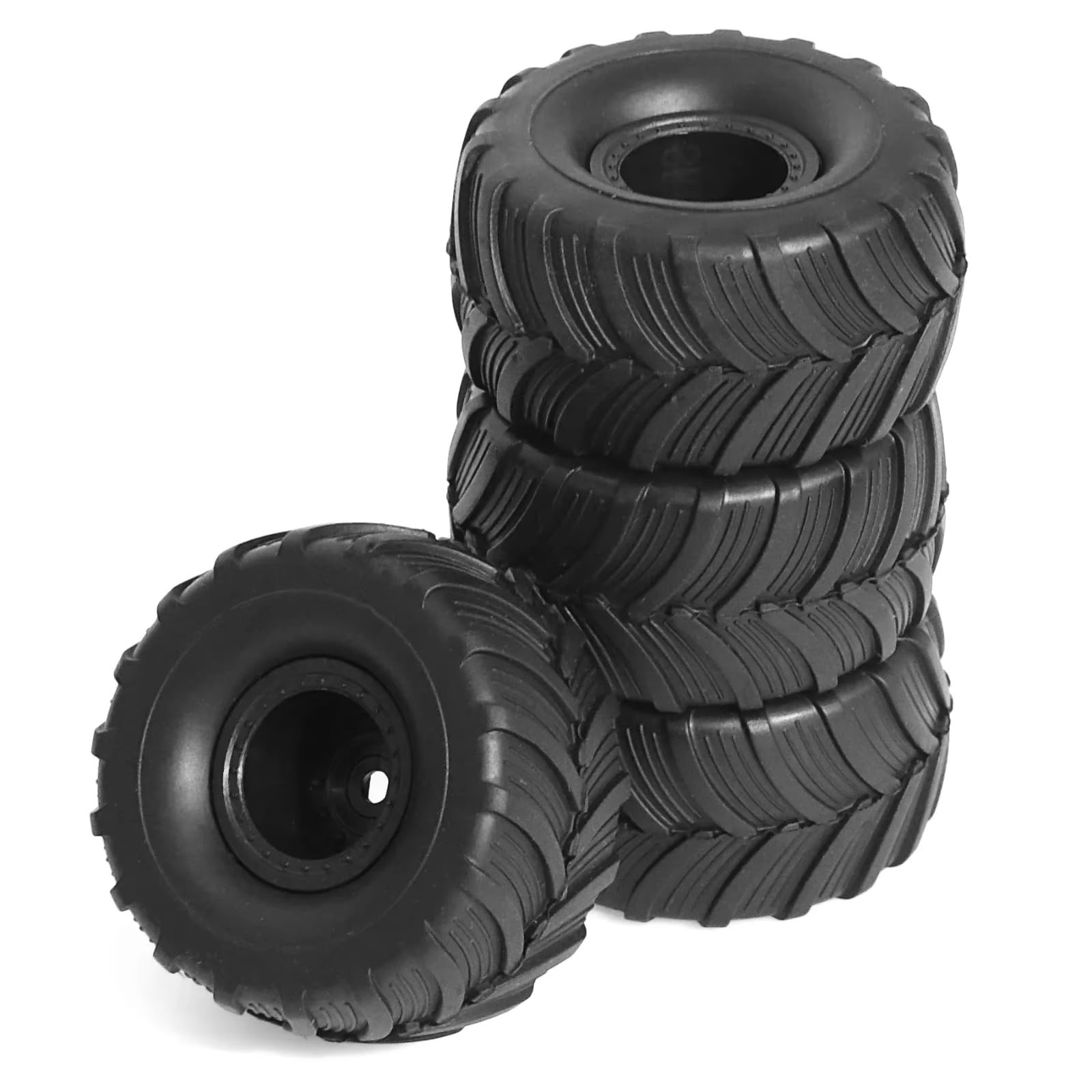Neumáticos Coche RC para TRX4M para FMS para FCX24 para Axial para SCX24 AX24 1/18 1/24 Juego De 4 Llantas De 52 Mm Y 1 Pulgada para Monster Truck Piezas De Mejora para Coche RC Crawler(White)