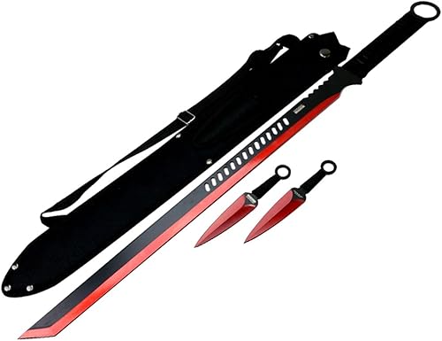 Miniatura 3 de Wartech 440 espada machete de ninja de acero inoxidable con cuchillos para lanzar (2 unidades)