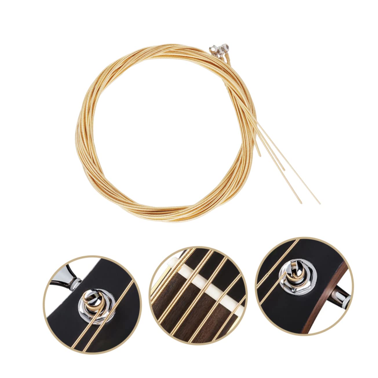 Set di Corde in Acciaio al Carbonio e Ottone 5 Corde per Basso Acustico Resistenti all'Usura Facile Installazione per Musicisti