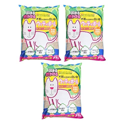 ウッディボール 7.5L×3袋セット 猫砂 紙砂 猫用品 猫トイレ 大容量 お徳用 多頭飼い