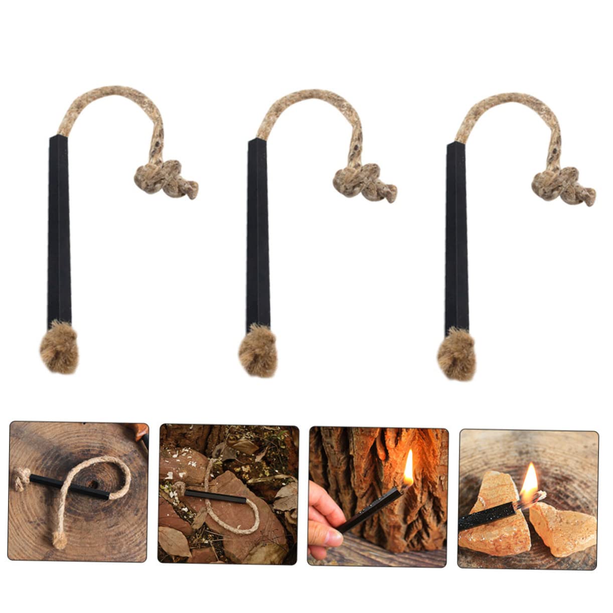 INOOMP 18pièces Corde Allumage De Survie Tube Cordes De Camping Pratiques pour Usage Extérieur Résistantes Aux Intempéries Et Légères