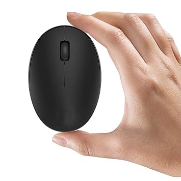 TENMOS Mini Rechargeable Wireless Mouse, 2.4GHz Optical Travel Mouse Silent Wireless Computer Mice with USB Receiver, Auto Sleeping, 3 Buttons, 1000 DPI Compatible with Laptop, PC, Computer(Black)
