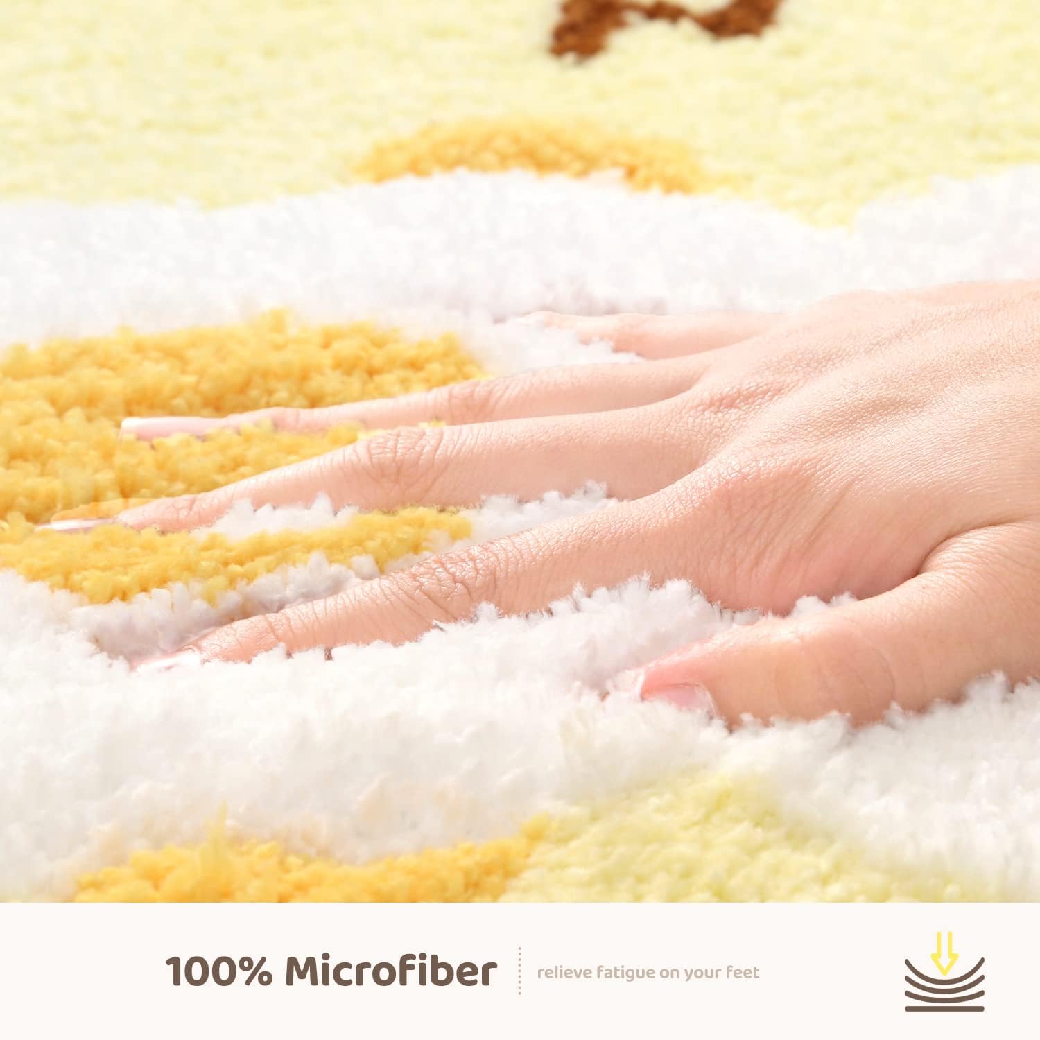Molesun Cute Bath Mats Toast, Soft and Absorbent Microfiber Bath Rugs, Non-Slip Shaggy Shower Carpet, Machine Wash Dry, Soft Shower Rugs for Bathroom Floor, Tub and Shower, 18 x 26, Cat