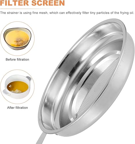 Miniatura 2 de UPKOCH Contenedor de grasa colador de aceite mango de acero inoxidable almacenamiento de aceite boca ancha a prueba de fugas contenedor de grasa de