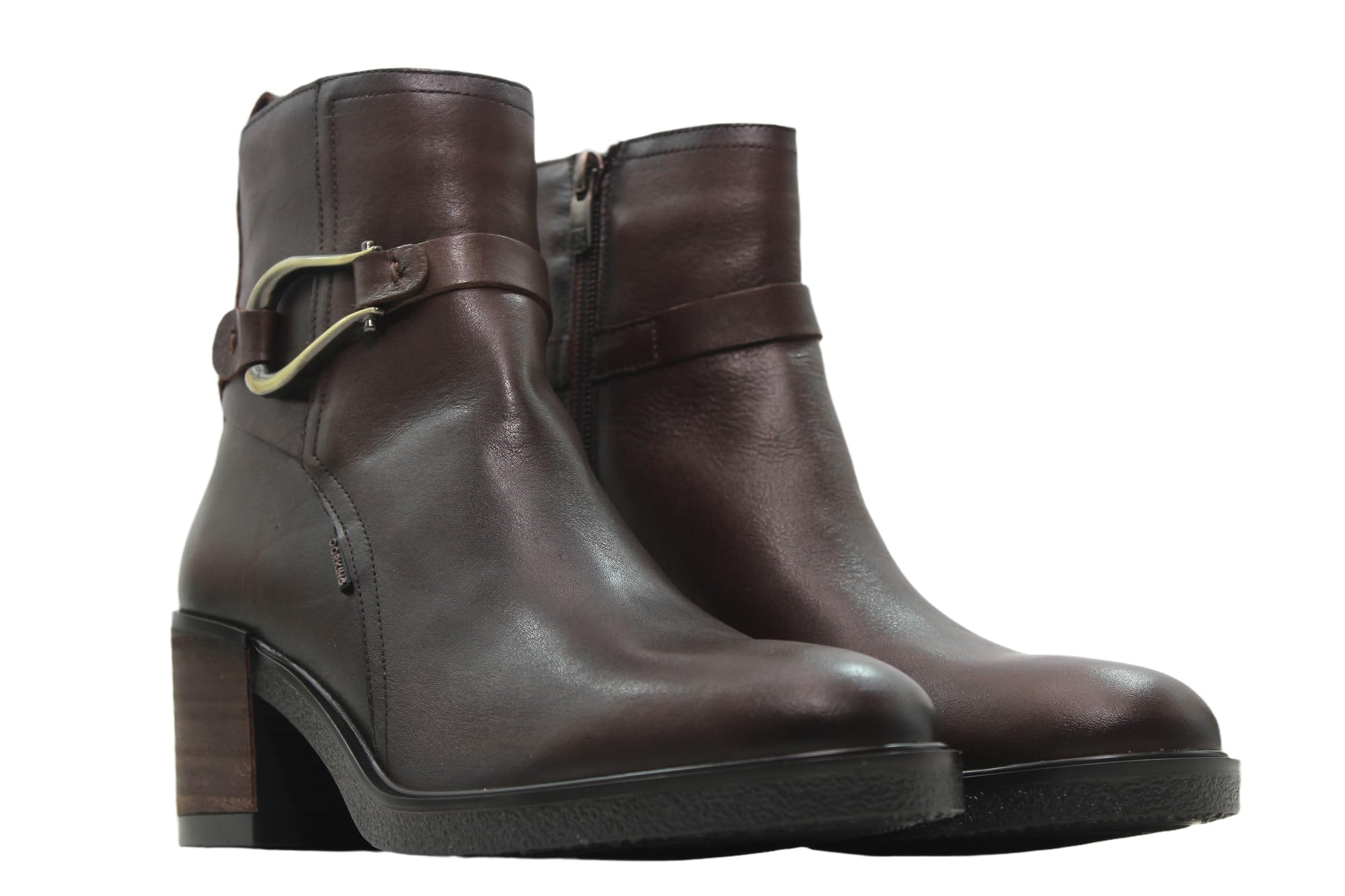 DORKING - Botín casual de piel, tacón bloque, cremallera, suela de goma, para: Mujer