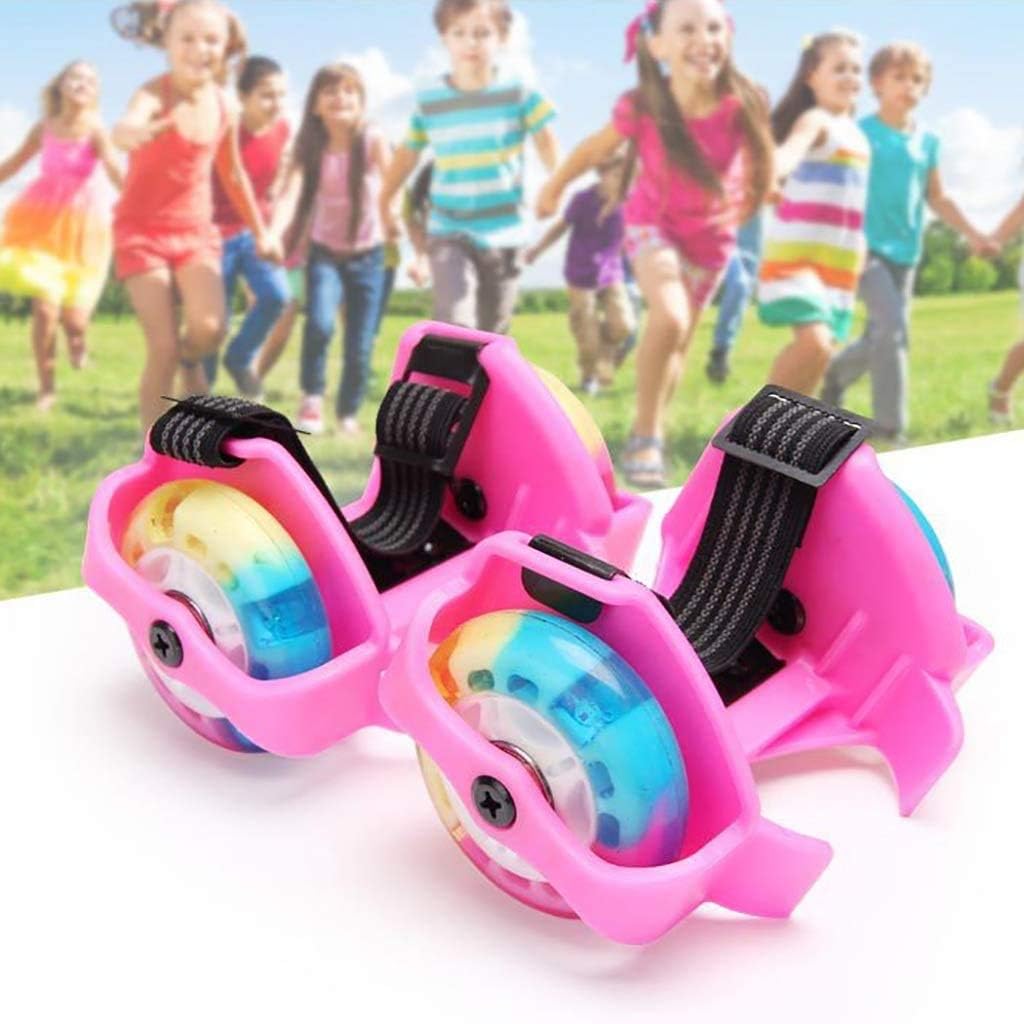 Durable Roller Skates, Skating Shoes，Adjustable Strap Flashing Wheels Shoe，Sports Entertainment Toys for Children Over 6 Years Old,Orange