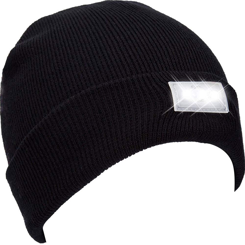 LED Beanie Hat Bright Warm Unisex Hands 