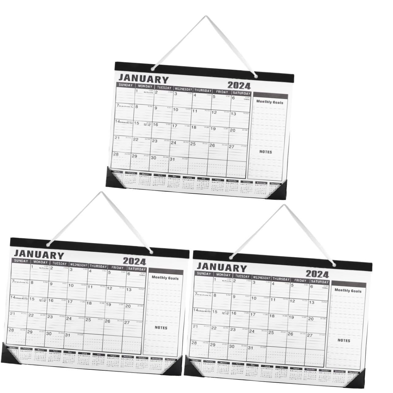 Tofficu 3stücke Hängender Kalender Großer Wandkalender Mit Flexiblen Mustern Praktischer Countdown-kalender Für Urlaub Und Termine Robustes Design Für Langfristige Nutzung Für Büro