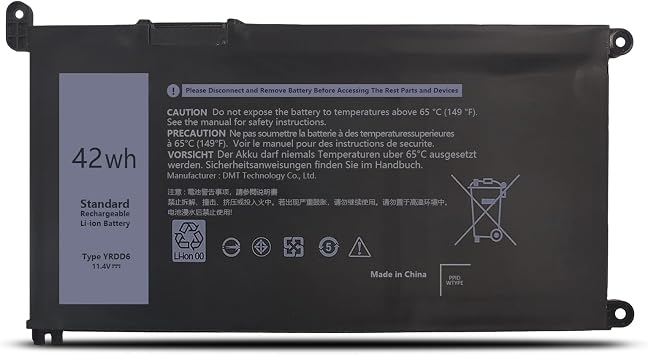 Replacement Battery for Dell YRDD6 VM732 1VX1H Inspiron 15 5000 7000 5482 5485 7586 3583 5491 5591 5481 5567 7579 5578 5568 7569 7378 5378 7368 P93G001 Vostro 3491 5490 [42Wh/11.4v]