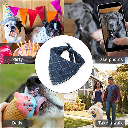 Dadabig 4 Stück Bandana für Hund, Haustier Bandanas Hundehalstuch Kragen Stilvolle Kariertes Hunde-Halstuch Reversibel Dreieck Lätzchen Welpen Halstuch für Niedlichen Hunde und Katze (Baumwolle)