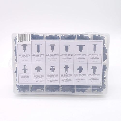 Miniatura 8 de ANTS PART 330 Uds. 12 tamaños de remaches de plástico para coche, remaches tipo empuje, kit de ajuste de clip para Ford Honda GM Acura ETE