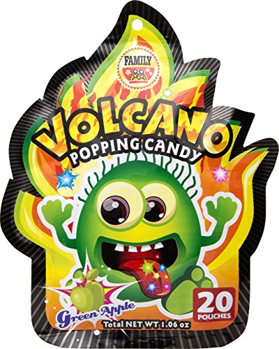 Family Volcano Popping Candy Manzana Verde, 6 unidades