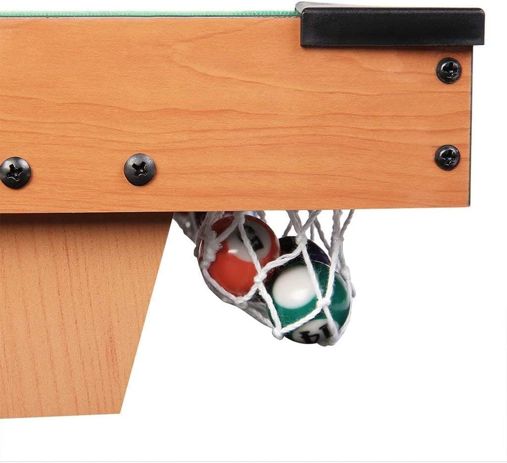Pihura Tabletop Pool Table | Compact Billiards Game for Kids & Beginners | Includes 15 Colored Balls, 1 Cue Ball, 2 Sticks, Chalk & Triangle | Indoor Toy for Fun & Skill Development 3