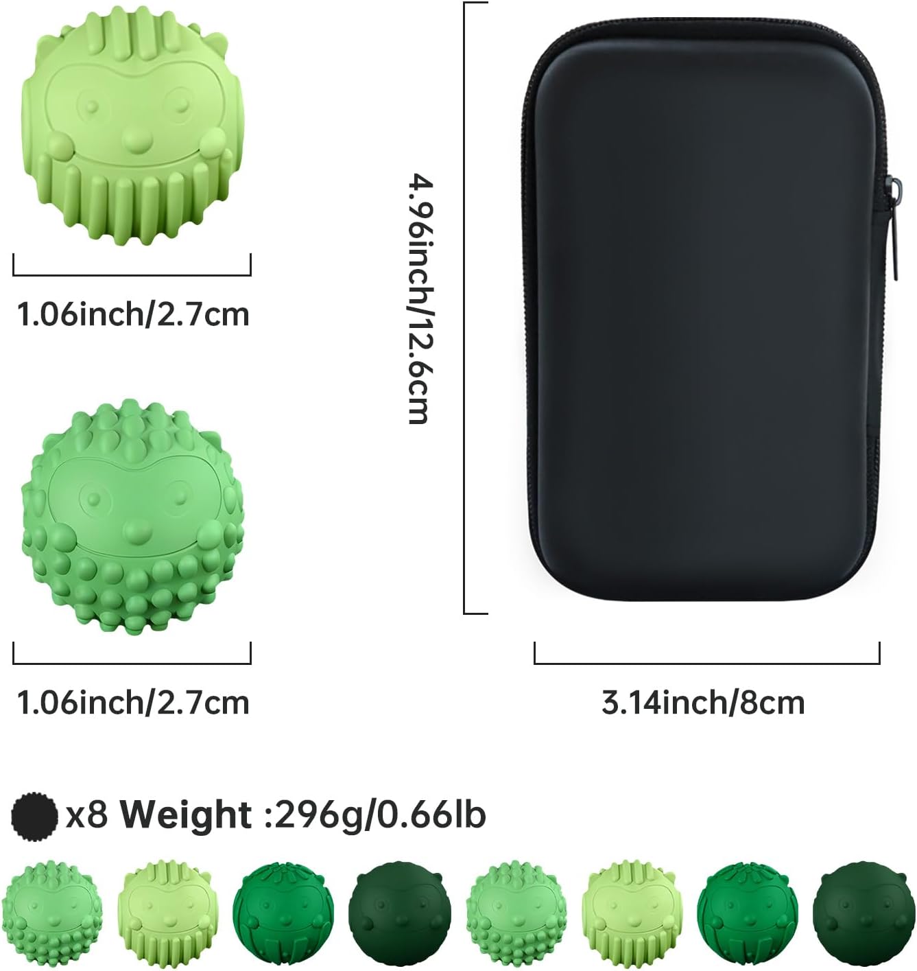 Magnetic Fidget Balls - Sensory Stress Relief Balls with Textured Silicone Surface for Adults, Office Toys for Desk,Sleep Down ADHD Anxiety, Travel and Gifts (Green, 8pcs)