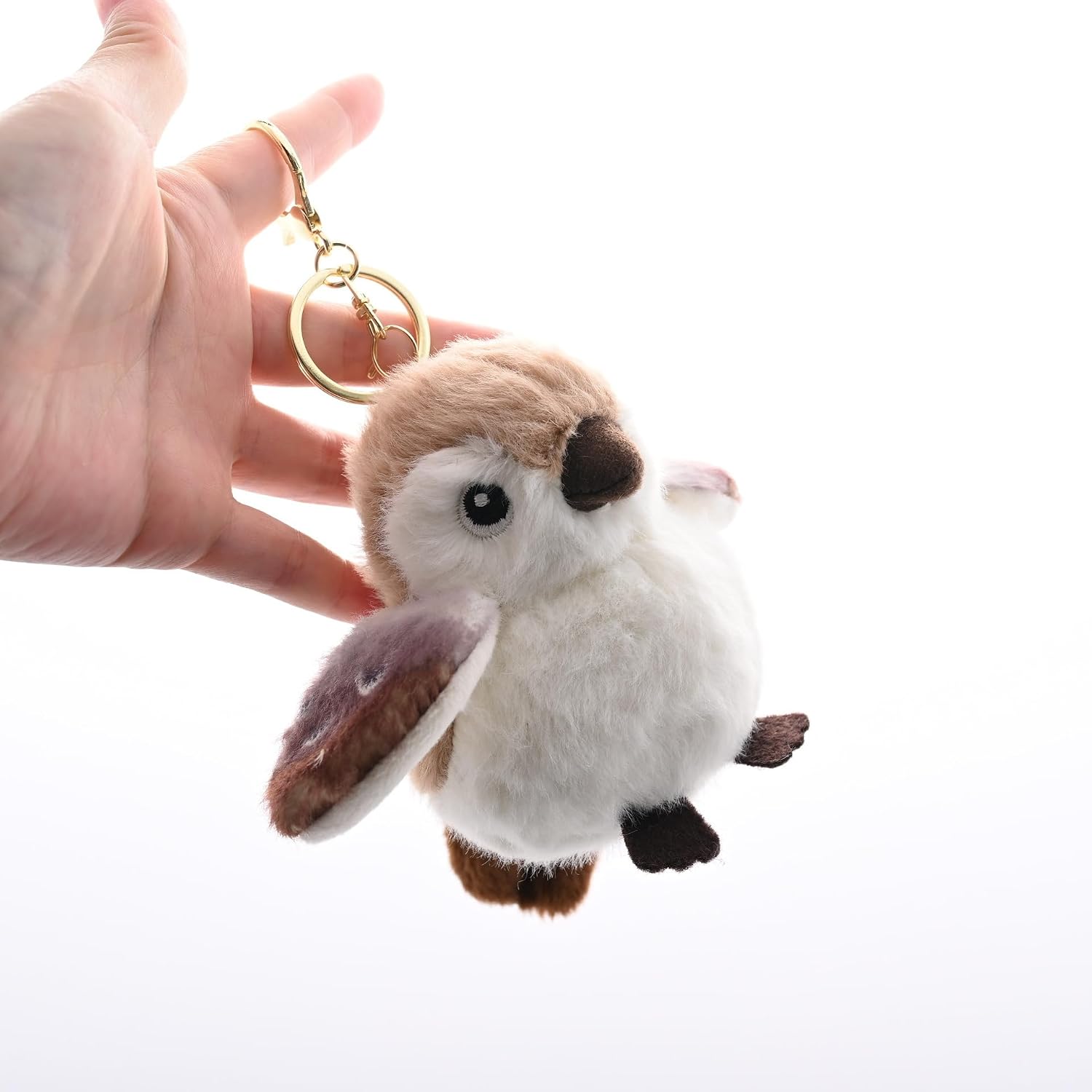 Miokkley Cute Bird Plush Keychain for Backpack, 4.2" Inch Mini Sparrow Keychain Purse Charm Pendant Gift for Women image 3
