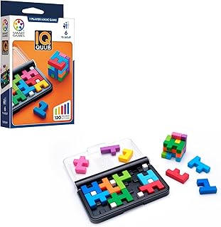 SmartGames IQ Quub – 2-in-1 Travel Logic Puzzle & 3D Cube Building Game with Soft Touch Pieces, 120 Challenges, STEM Brain Teaser for Kids and Adults, Ages 6 - Adult