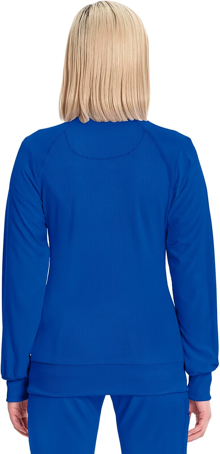 Cherokee Infinity Womens Zip Front Jacket With 2 Pockets Contemporary Fit Back Shoulder Yokes & Front Princess Seams- 2391A - Image 2