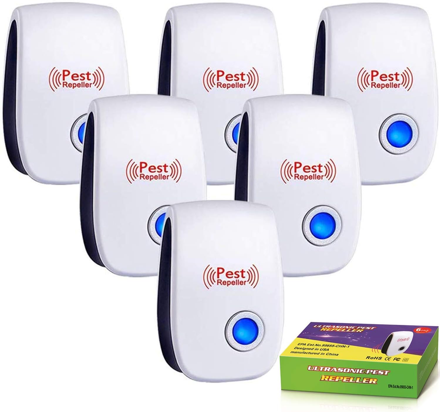 Bocianelli Ultrasonic Pest Repeller 6 Packs, Mouse Repellent Electronic Indoor Pest Repellent Plug in for Insects, Pest Control for Bugs Insects Roaches Mice Rodents Mosquitoes : Patio, Lawn & Garden