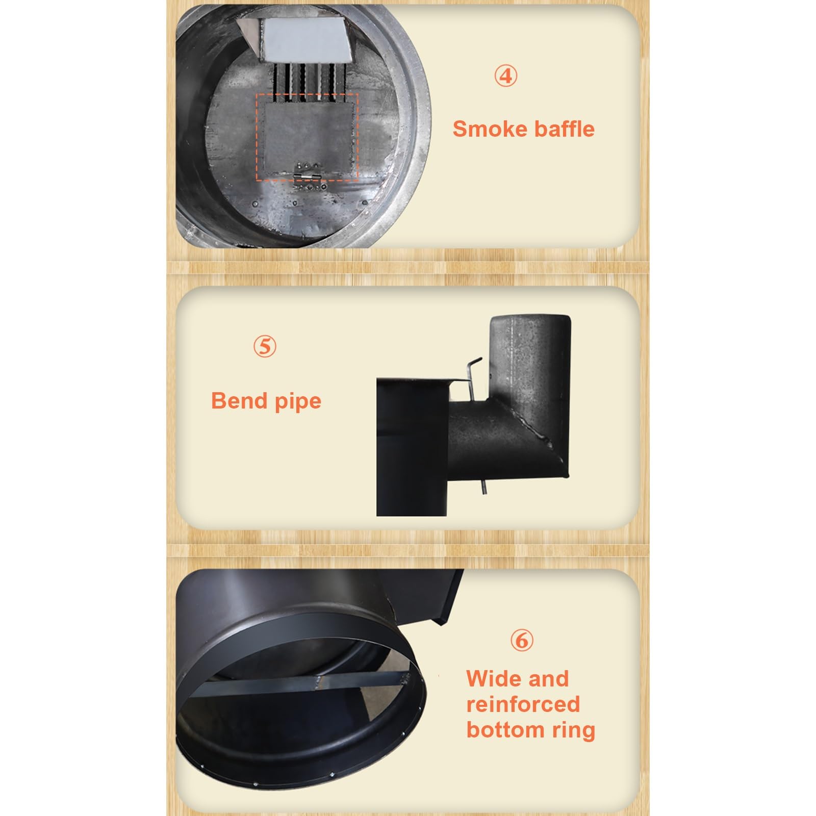 Stufa a Legna da Campeggio Multifunzionale Stufe a Legna da Interno con Chimney Tubo, Piccola Stufa a Legna per Riscaldamento Familiare, per Calore e Cottura(46cm(18.11in))