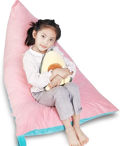 Miniatura 38 de LOLOMLO Funda para puf de almacenamiento de animales de peluche, terciopelo rosa, organizador de asiento para niños, adolescentes y adultos, sofá