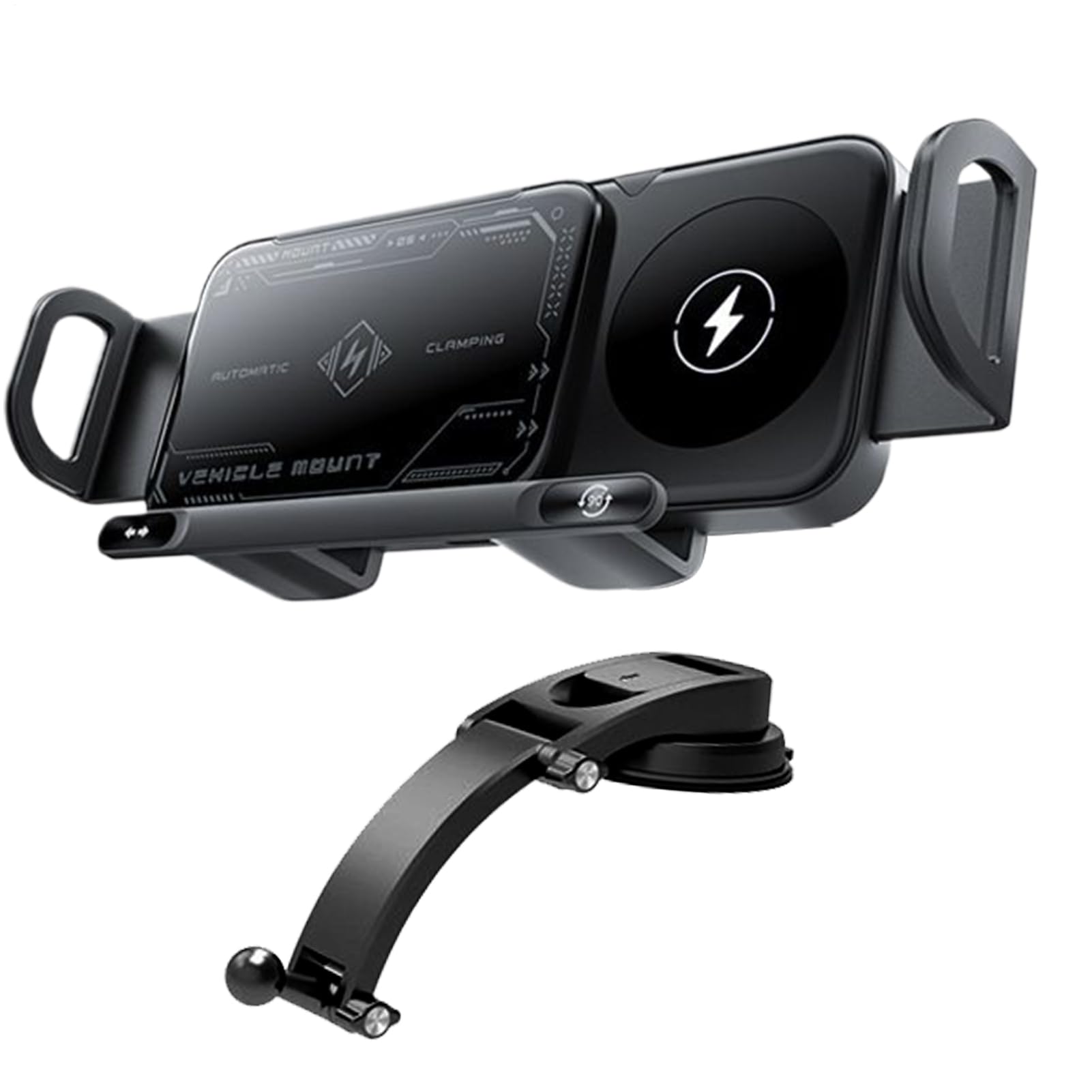 Caricatore Wireless Auto Supporto Telefono per Veicoli | 15W Doppia Bobina Wireless Pieghevole Dispositivo di Ricarica per Cellulare per Griglia Aria Cruscotto e Console Centrale