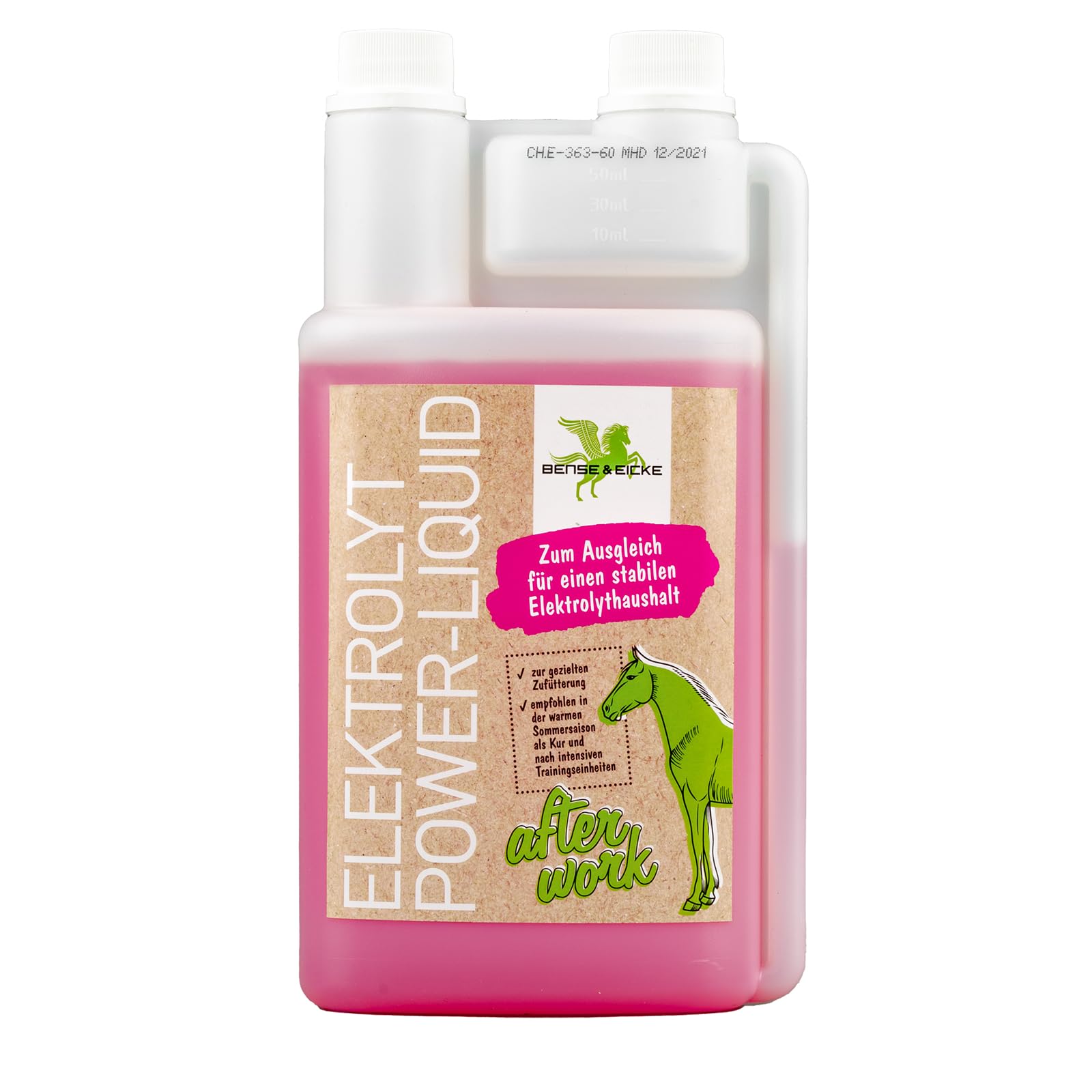 Bense & Eicke Elektrolyt Power Liquid 1000 ml – Elektrolyt Liquid pour chevaux, complément alimentaire avec vitamine B12 – Fabriqué en Allemagne
