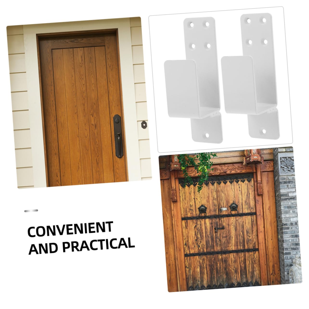 iplusmile Support de Porte Robuste en Acier Design de U Épais, Barre de Sécurité pour Porte D'entrée ou Portail Arrière, Stabilité et Prévention D'ouverture Accidentelle