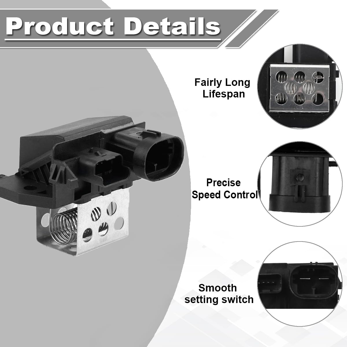 ZAMDOE 9673999880 Resistenza relè motore ventola riscaldatore raffreddamento per Citroen C1 C4 per Peugeot 107 206 per Partner 2008 On per Smartsense Radiator parti di ricambio per auto con nastro