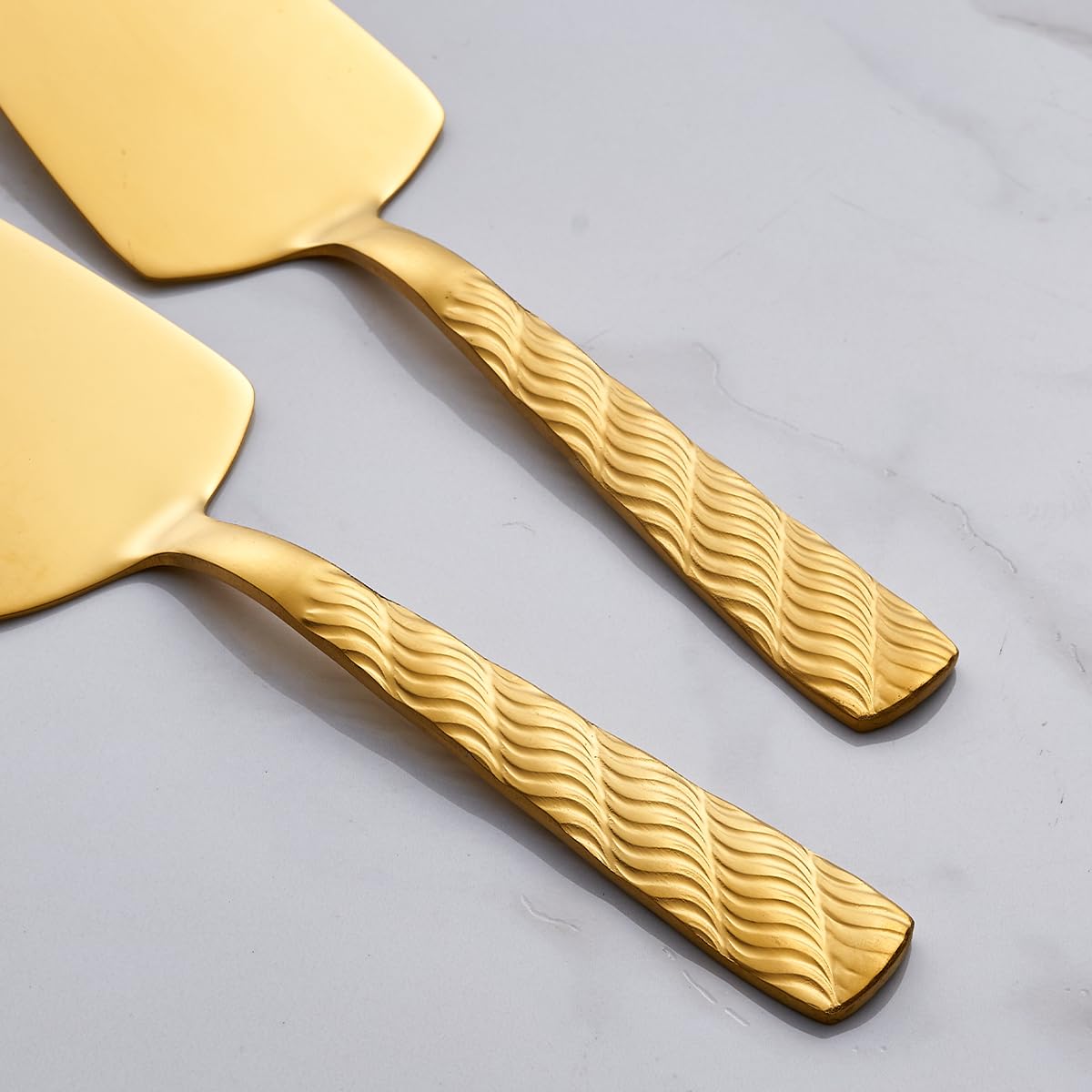 Gold Cake Servers - Set of 3 Stainless Steel -5