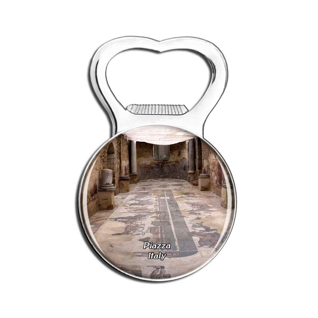 Weekino Italy Piazza almerina Villa Romana del Casale Fridge Magnet Bottle Opener Beer City Travel Souvenir Collection Strong Refrigerator Sticker