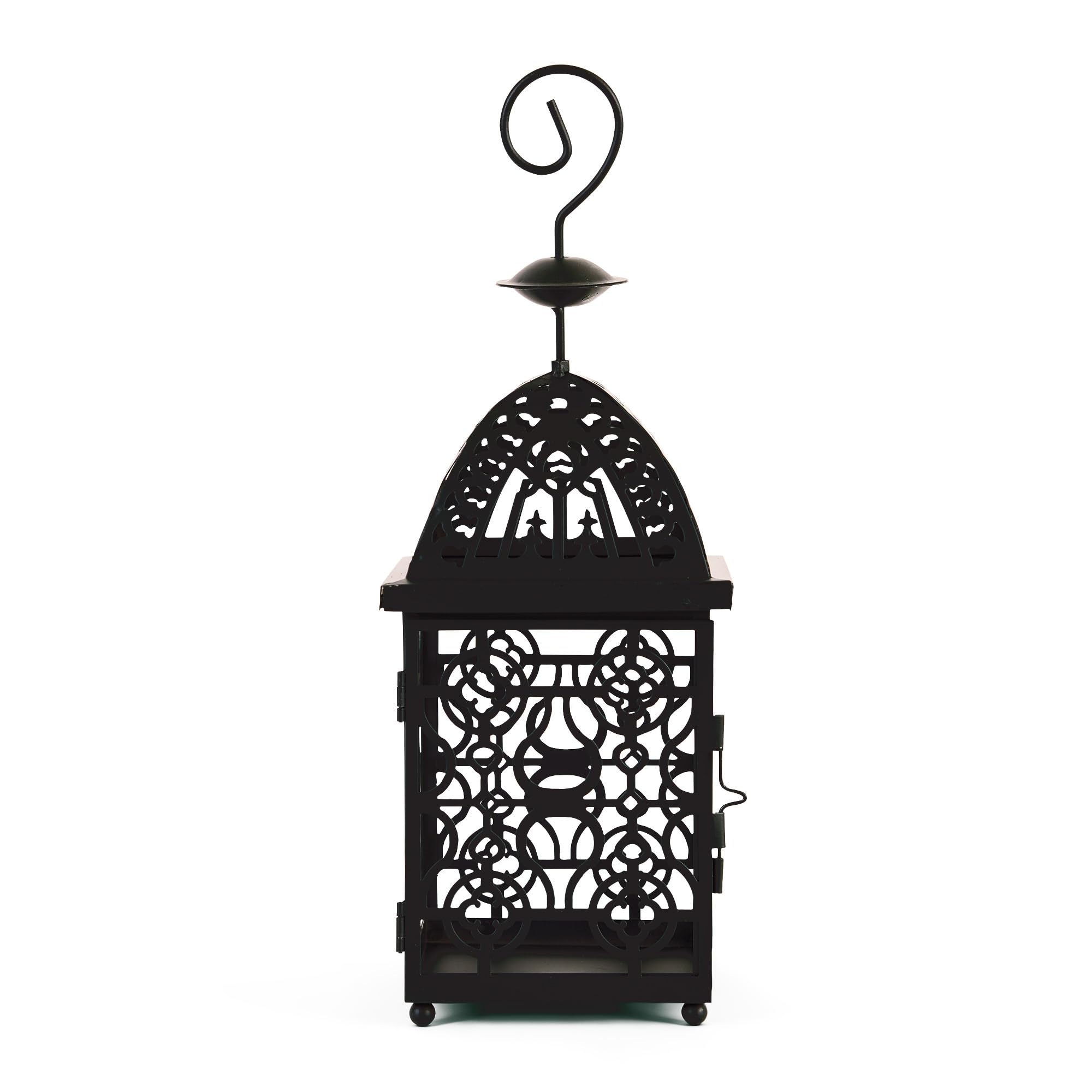Accent Plus Christmas Decorations Indoor Lantern Decorative Outdoor Christmas Decorations Candle Lantern Candle Holders Christmas Table Decorations Moroccan Lantern, Black 5 X 5 X 13.75 Inches